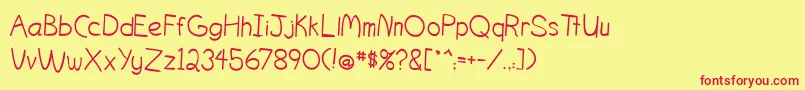 OgontzItalic Font – Red Fonts on Yellow Background