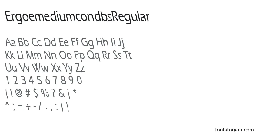 Шрифт ErgoemediumcondbsRegular – алфавит, цифры, специальные символы