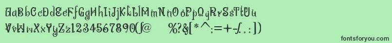 フォントBitlingniksmusicalNormal – 緑の背景に黒い文字