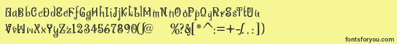 BitlingniksmusicalNormal Font – Black Fonts on Yellow Background