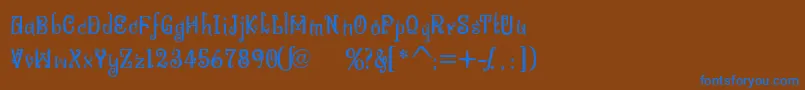 Czcionka BitlingniksmusicalNormal – niebieskie czcionki na brązowym tle