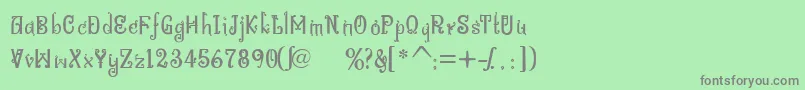 BitlingniksmusicalNormal-Schriftart – Graue Schriften auf grünem Hintergrund