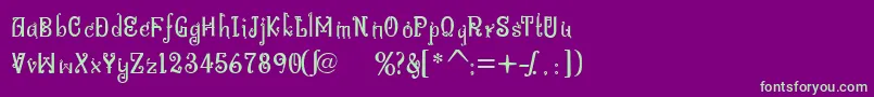 BitlingniksmusicalNormal Font – Green Fonts on Purple Background
