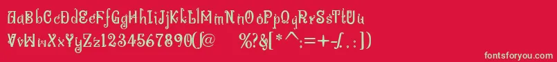 BitlingniksmusicalNormal Font – Green Fonts on Red Background