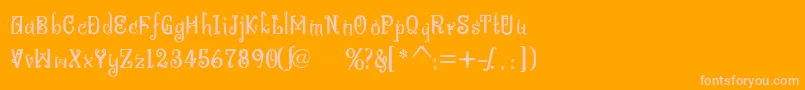 BitlingniksmusicalNormal Font – Pink Fonts on Orange Background