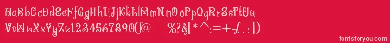 フォントBitlingniksmusicalNormal – 赤い背景にピンクのフォント