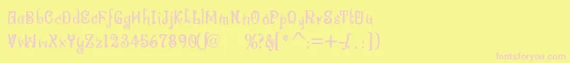 BitlingniksmusicalNormal-fontti – vaaleanpunaiset fontit keltaisella taustalla