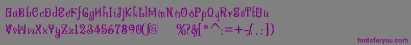 Шрифт BitlingniksmusicalNormal – фиолетовые шрифты на сером фоне