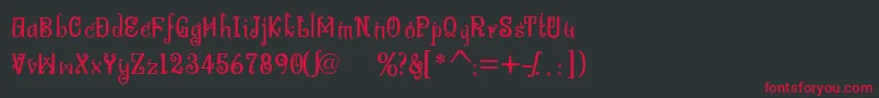 フォントBitlingniksmusicalNormal – 黒い背景に赤い文字