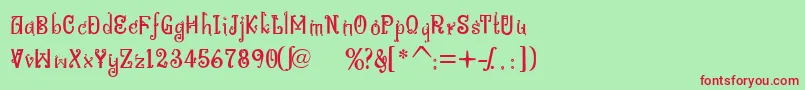 BitlingniksmusicalNormal Font – Red Fonts on Green Background