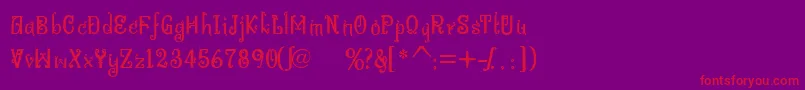 BitlingniksmusicalNormal Font – Red Fonts on Purple Background