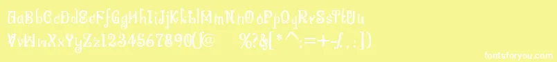 Шрифт BitlingniksmusicalNormal – белые шрифты на жёлтом фоне
