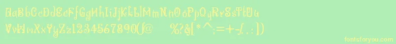 BitlingniksmusicalNormal-Schriftart – Gelbe Schriften auf grünem Hintergrund