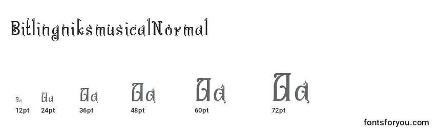 Размеры шрифта BitlingniksmusicalNormal