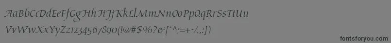 AriosoLt-Schriftart – Schwarze Schriften auf grauem Hintergrund