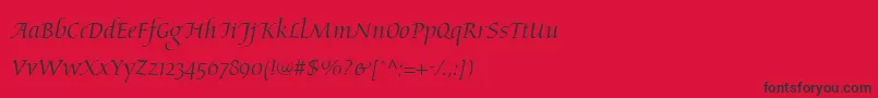 AriosoLt-Schriftart – Schwarze Schriften auf rotem Hintergrund