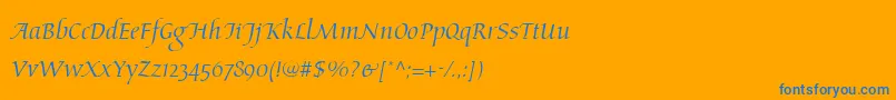 AriosoLt Font – Blue Fonts on Orange Background