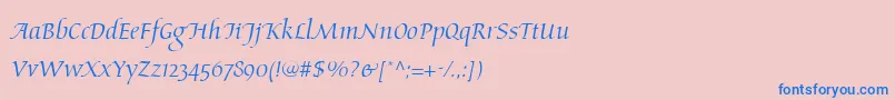 フォントAriosoLt – ピンクの背景に青い文字