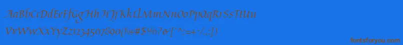 AriosoLt Font – Brown Fonts on Blue Background