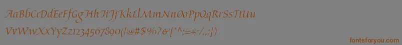 AriosoLt-Schriftart – Braune Schriften auf grauem Hintergrund