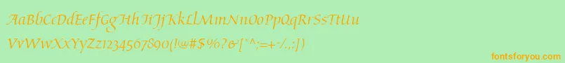More about AriosoLt Font AriosoLt Font – Orange Fonts on Green Background
