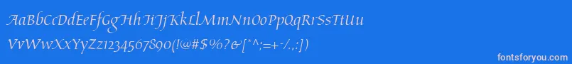 フォントAriosoLt – ピンクの文字、青い背景