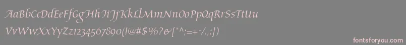 AriosoLt-Schriftart – Rosa Schriften auf grauem Hintergrund