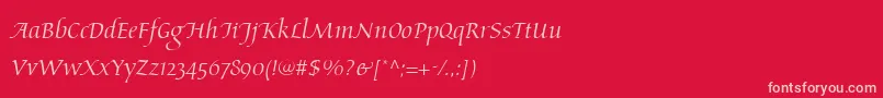 AriosoLt Font – Pink Fonts on Red Background