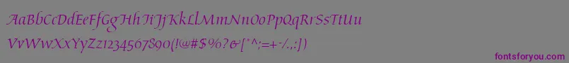 AriosoLt Font – Purple Fonts on Gray Background
