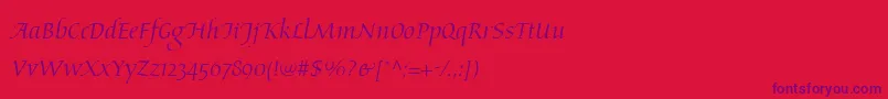 AriosoLt Font – Purple Fonts on Red Background