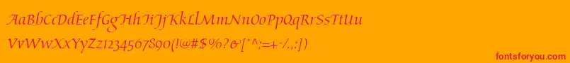 fuente AriosoLt – Fuentes Rojas Sobre Fondo Naranja