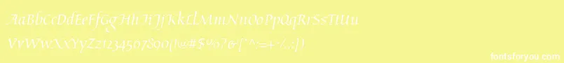 フォントAriosoLt – 黄色い背景に白い文字