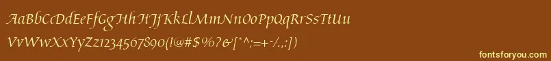 Шрифт AriosoLt – жёлтые шрифты на коричневом фоне