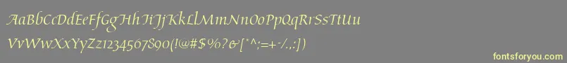 AriosoLt-Schriftart – Gelbe Schriften auf grauem Hintergrund