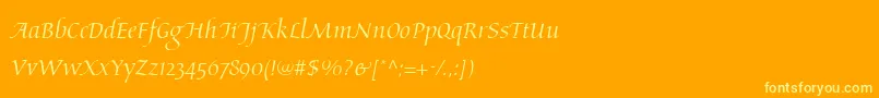 fuente AriosoLt – Fuentes Amarillas Sobre Fondo Naranja