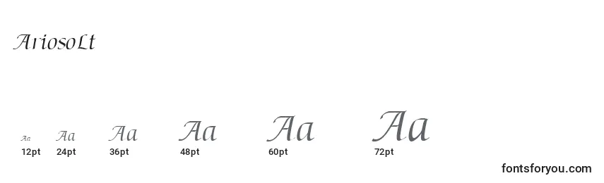 Размеры шрифта AriosoLt