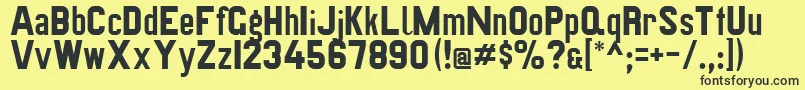 Czcionka Preussischevi9ag2 – czarne czcionki na żółtym tle