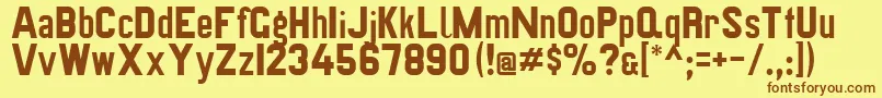 フォントPreussischevi9ag2 – 茶色の文字が黄色の背景にあります。