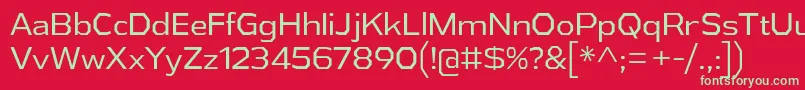 フォントAthabascaBk – 赤い背景に緑の文字