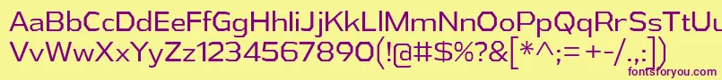 AthabascaBk-fontti – violetit fontit keltaisella taustalla
