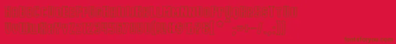 StarkHollow Font – Brown Fonts on Red Background