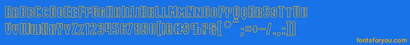 StarkHollow Font – Orange Fonts on Blue Background