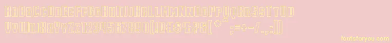 StarkHollow Font – Yellow Fonts on Pink Background