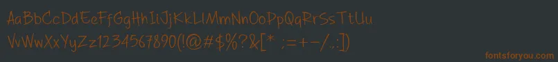 DhfAGreatHappinessDemo-fontti – ruskeat fontit mustalla taustalla
