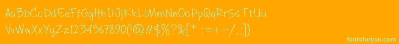 DhfAGreatHappinessDemo-Schriftart – Grüne Schriften auf orangefarbenem Hintergrund