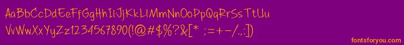 DhfAGreatHappinessDemo Font – Orange Fonts on Purple Background