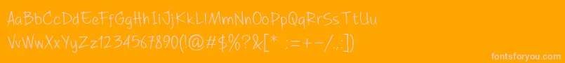 DhfAGreatHappinessDemo Font – Pink Fonts on Orange Background