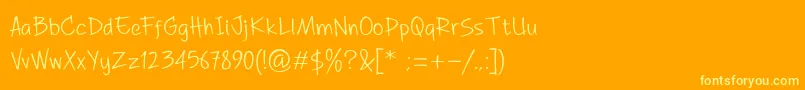 fuente DhfAGreatHappinessDemo – Fuentes Amarillas Sobre Fondo Naranja
