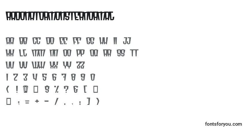 A fonte RadonatorMonsterNormal – alfabeto, números, caracteres especiais