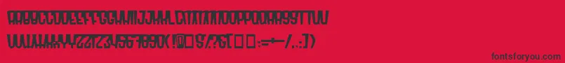 フォントRadonatorMonsterNormal – 赤い背景に黒い文字